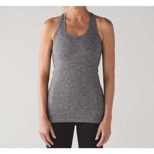 Lululemon Cool Racer-Back ll Tank Top Sz 4 Heathered Gray Athletic